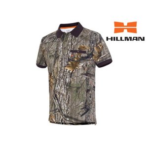 HILLMAN Gamewear 3D Myslivecké tričko s límečkem kr. rukáv Cotton b. Kamufláž Velikost: M
