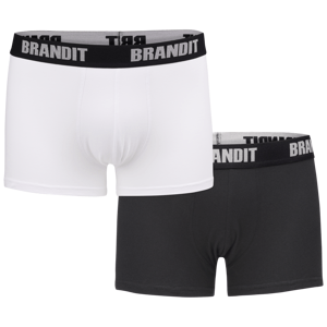 Boxerky Brandit 2ks bílé/černé Barva: white-black, Velikost: 3XL
