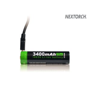 NexTORCH Nabíjecí Li-Ion baterie NT18650 s USB